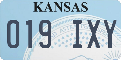 KS license plate 019IXY