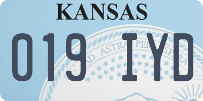KS license plate 019IYD