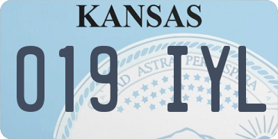 KS license plate 019IYL