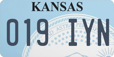 KS license plate 019IYN