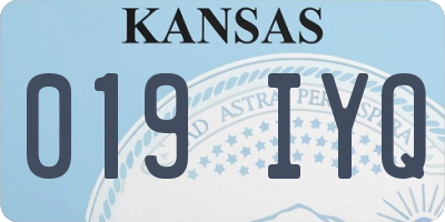 KS license plate 019IYQ