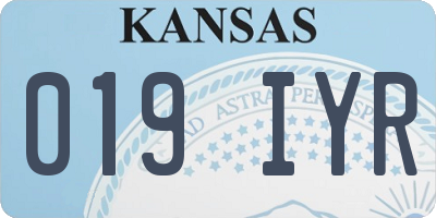 KS license plate 019IYR
