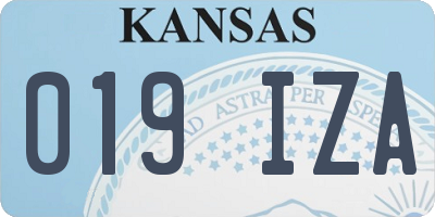 KS license plate 019IZA