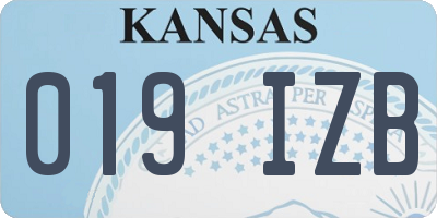 KS license plate 019IZB