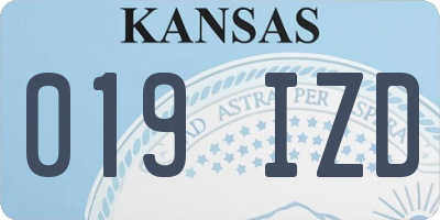 KS license plate 019IZD