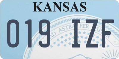 KS license plate 019IZF