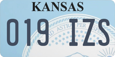 KS license plate 019IZS