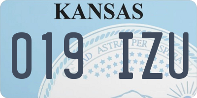 KS license plate 019IZU