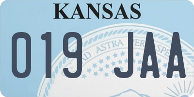 KS license plate 019JAA