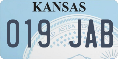 KS license plate 019JAB