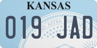 KS license plate 019JAD
