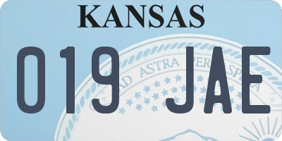 KS license plate 019JAE