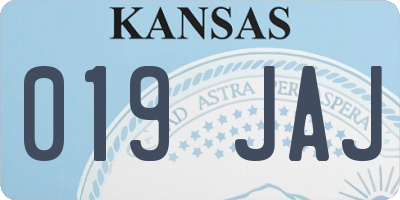 KS license plate 019JAJ