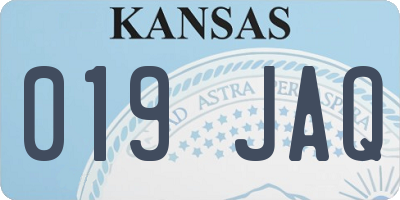 KS license plate 019JAQ