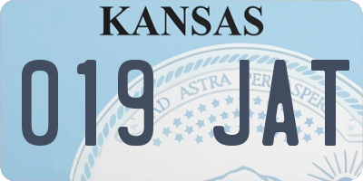 KS license plate 019JAT