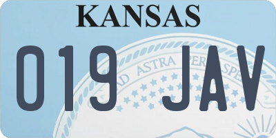 KS license plate 019JAV