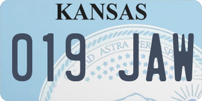 KS license plate 019JAW