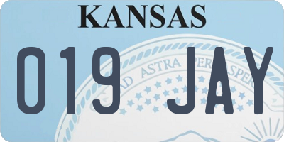 KS license plate 019JAY