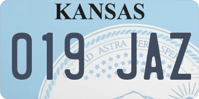 KS license plate 019JAZ