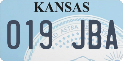 KS license plate 019JBA