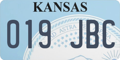 KS license plate 019JBC