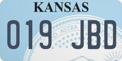 KS license plate 019JBD