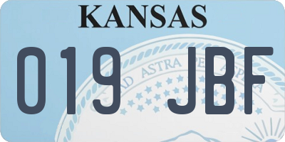 KS license plate 019JBF