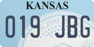 KS license plate 019JBG