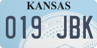 KS license plate 019JBK