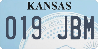 KS license plate 019JBM