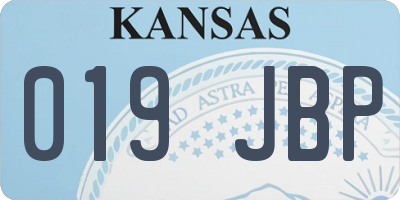 KS license plate 019JBP