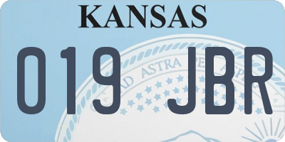 KS license plate 019JBR