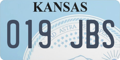 KS license plate 019JBS