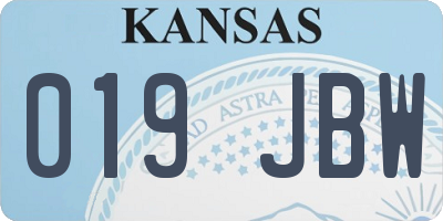 KS license plate 019JBW