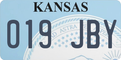 KS license plate 019JBY