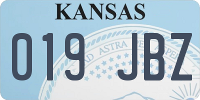 KS license plate 019JBZ