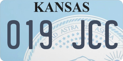 KS license plate 019JCC
