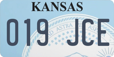 KS license plate 019JCE