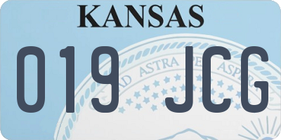 KS license plate 019JCG