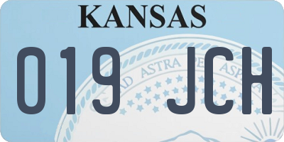 KS license plate 019JCH