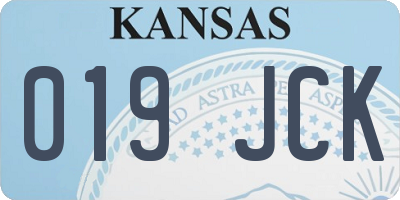KS license plate 019JCK