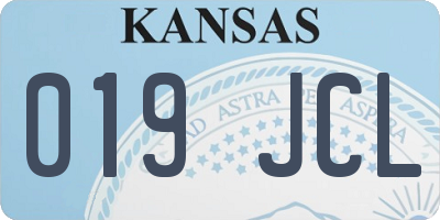 KS license plate 019JCL