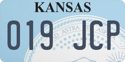 KS license plate 019JCP