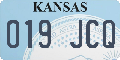 KS license plate 019JCQ