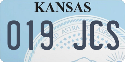 KS license plate 019JCS