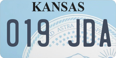 KS license plate 019JDA