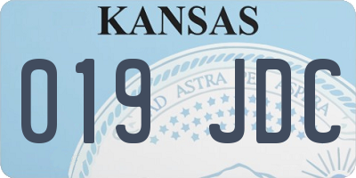 KS license plate 019JDC