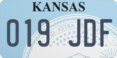 KS license plate 019JDF