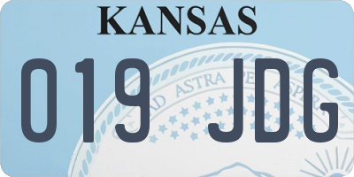 KS license plate 019JDG