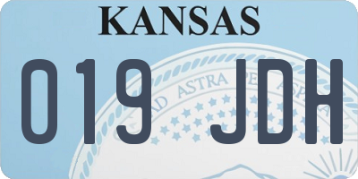 KS license plate 019JDH